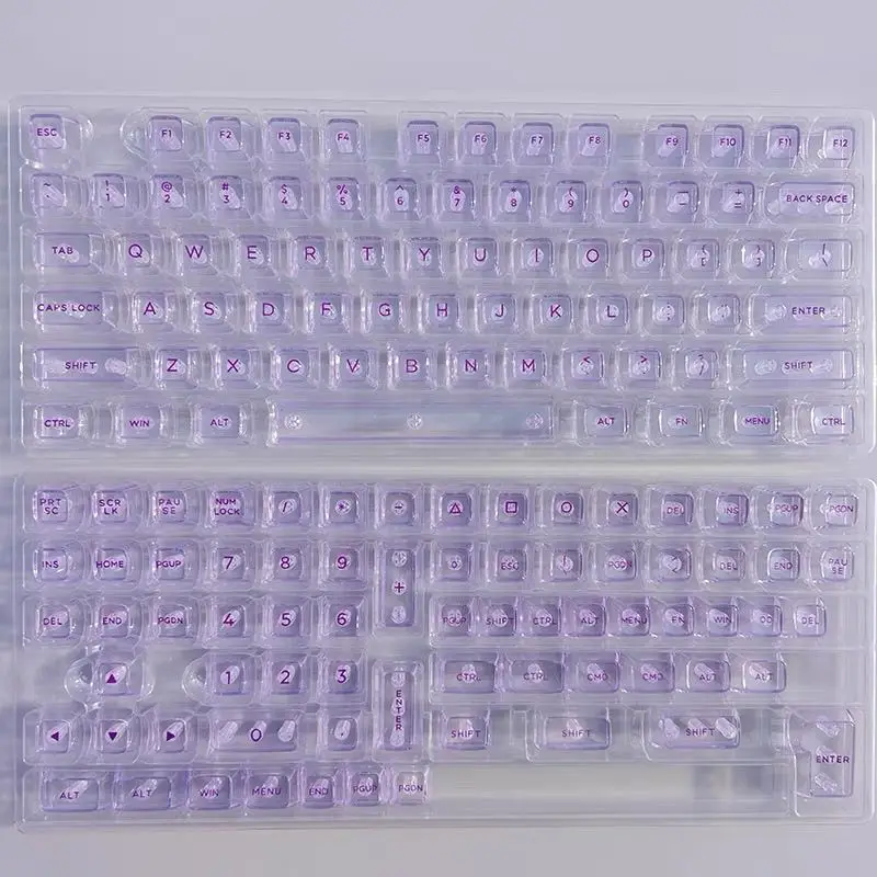 Imagem -04 - Purple Crystal Transparência Keycaps 143 Chaves Conjunto Completo SA Altura Pbt Sublimação Térmica para 61 87 98 104 108 Teclado Mecânico
