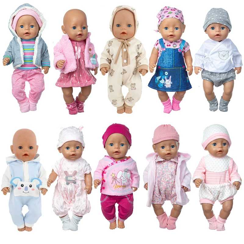 2023 zimowy nowy topowy garnitur dla 17-calowej lalki Reborn 43cm ubranka dla lalki, akcesoria dla lalek.