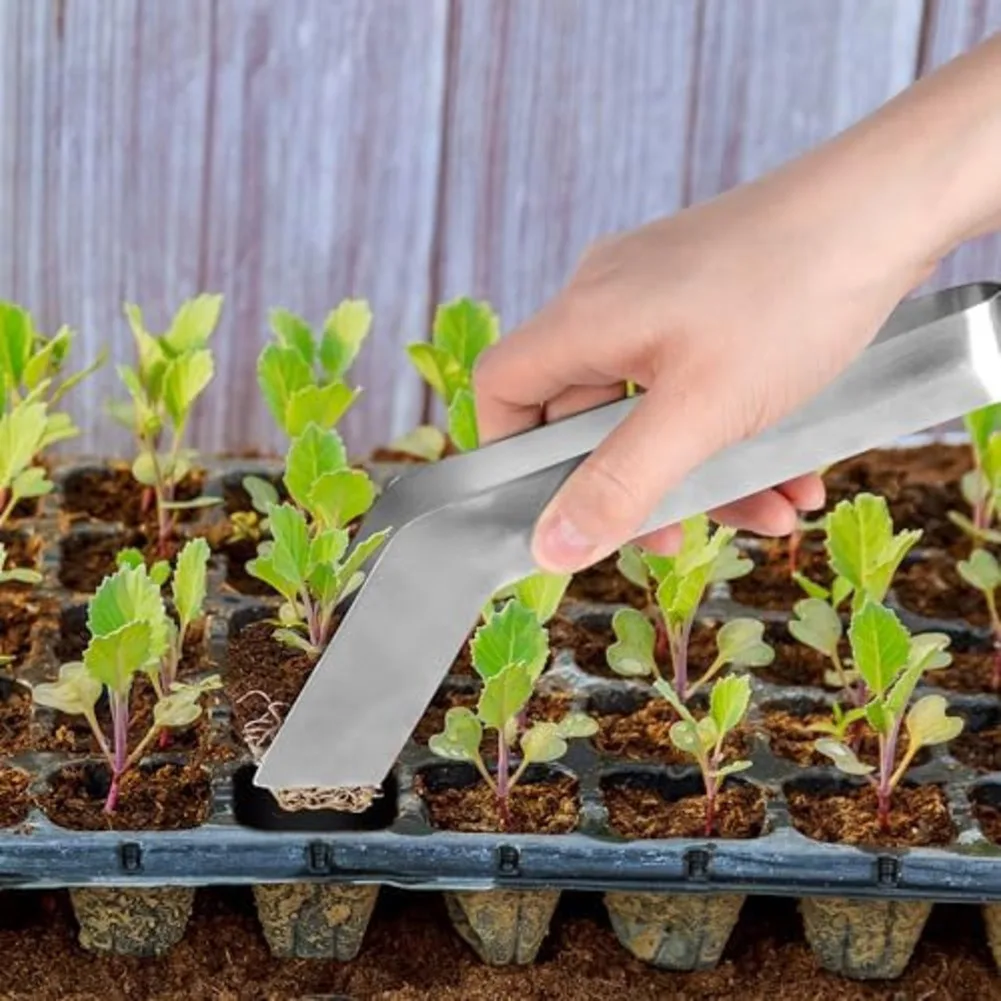2Pcs Young Plant Tongs Garden Plants Transplanting Tongs Removal Pliers Stainless Steel Gardening Plants