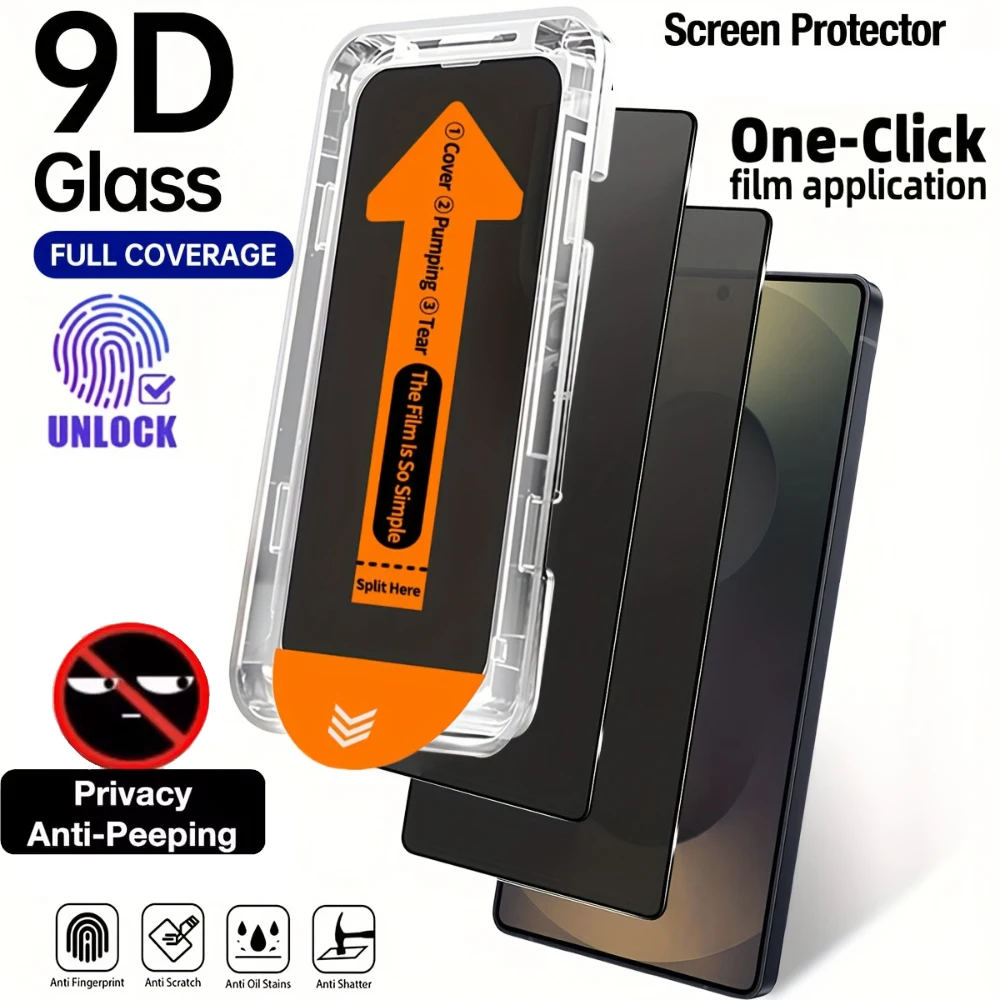 

Tempered Glass Film for Samsung Galaxy S25 Edge S22 S20 Plus S21 S24 FE S23 S26 Ultra Anti-Peep Screen Protect Dust Removal Kit