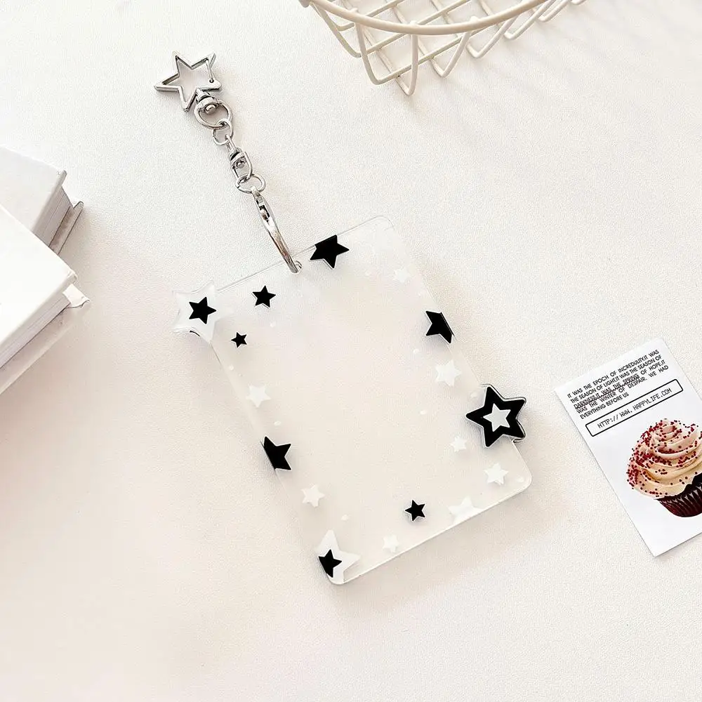 Ins Star Photocard Holder Acrylic Kpop Card Case Idol Photo Frame Photo Album ID Card Card Film Sleeve with Pendant Keychian images - 6