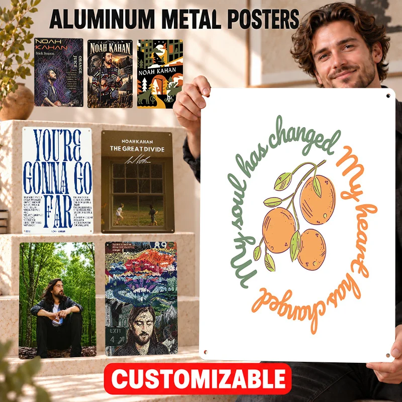 Noah Kahan Printed Posters Bold Decorative Graphic Collector Room Wall Art Personalized Aluminum Metal Sign Concert Lover Gift