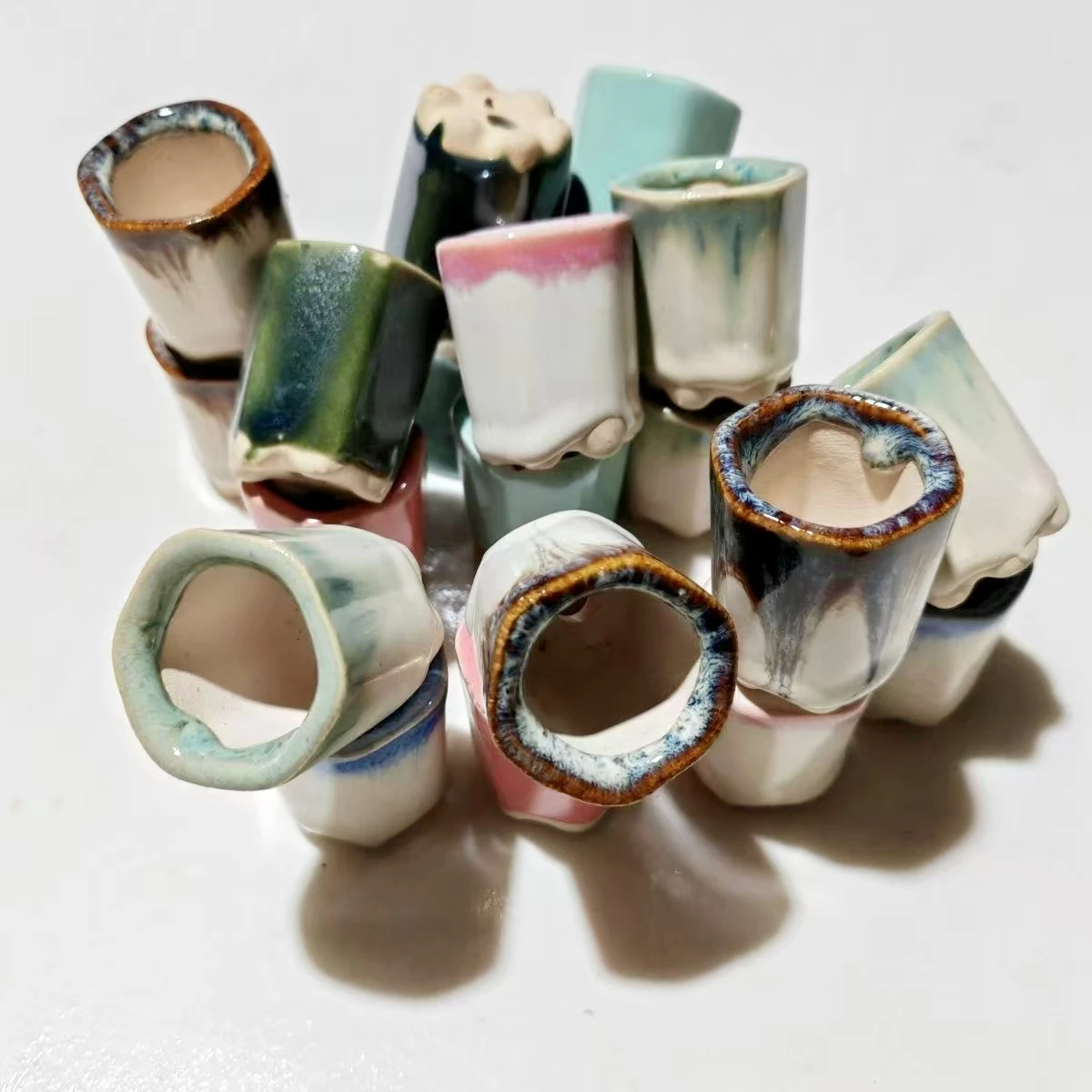 5Pcs Mini Flower Pots Mini Succulent Plant Ceramic Pots Home Mini Garden Potted Bonsai Plant Planting Gardening Supplies