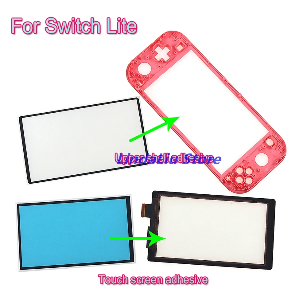 1 шт. двухсторонний клейкий лист для сенсорного экрана Switch Lite, верхняя верхняя часть корпуса, клейкая подложка для NS Lite