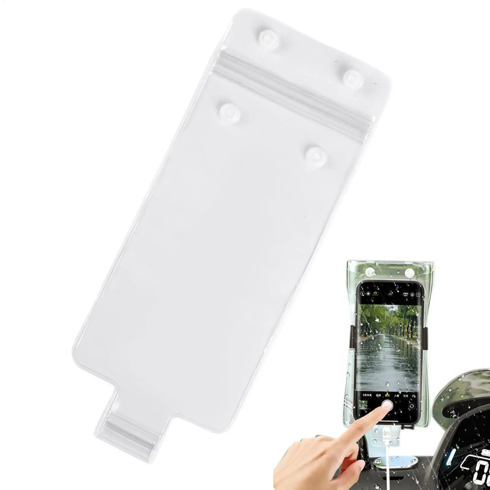 Clear Handlebar Cell Phone Bag Rainproof Sealed Touchscreen Smart Phone Handlebar Bag for Motorcycle Bicycle Navigation Calls view 2