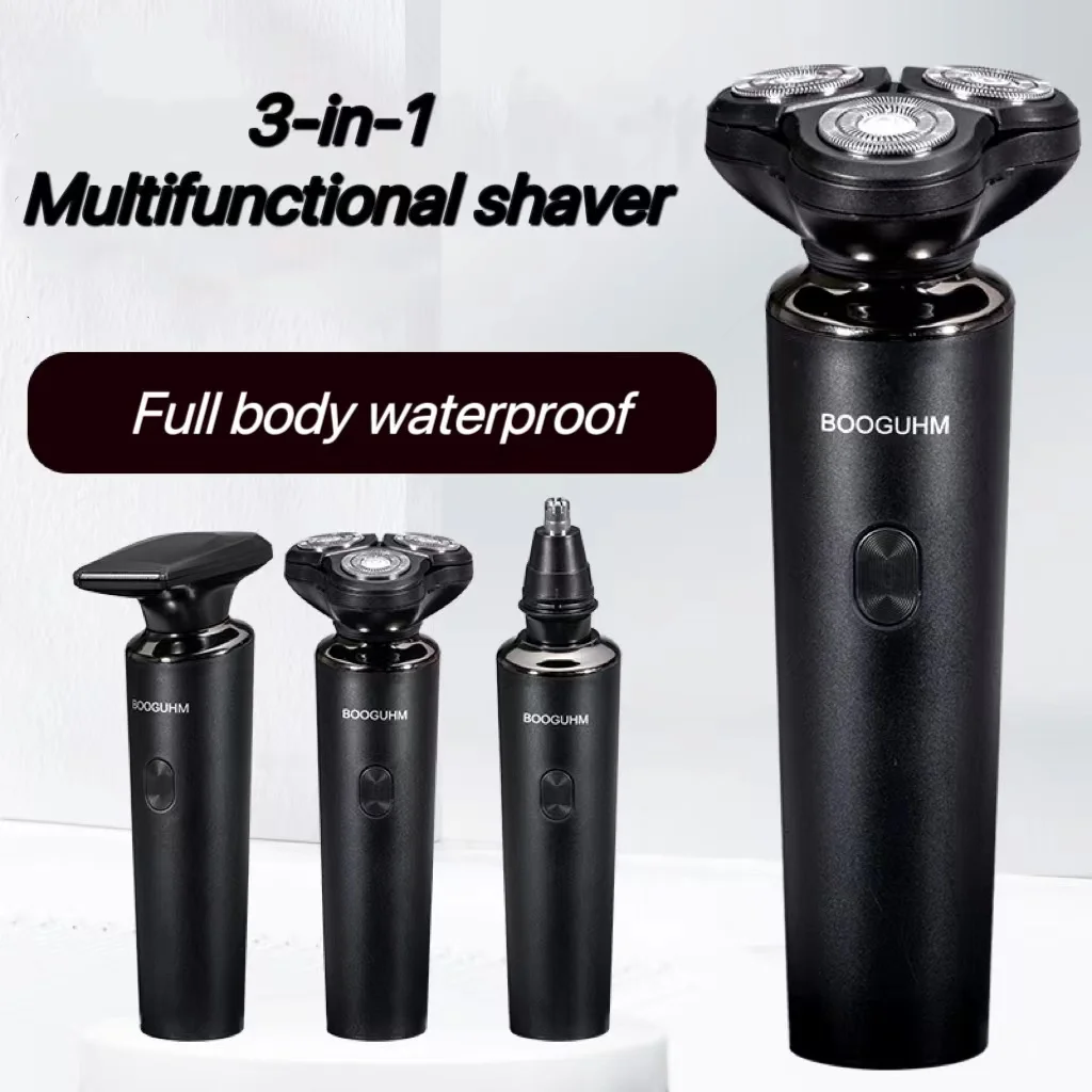 Multi-Functional Electric 3-in-1 Shaver Nose Hair Sideburns Trimmer USB Charging Interface Beard Shaver