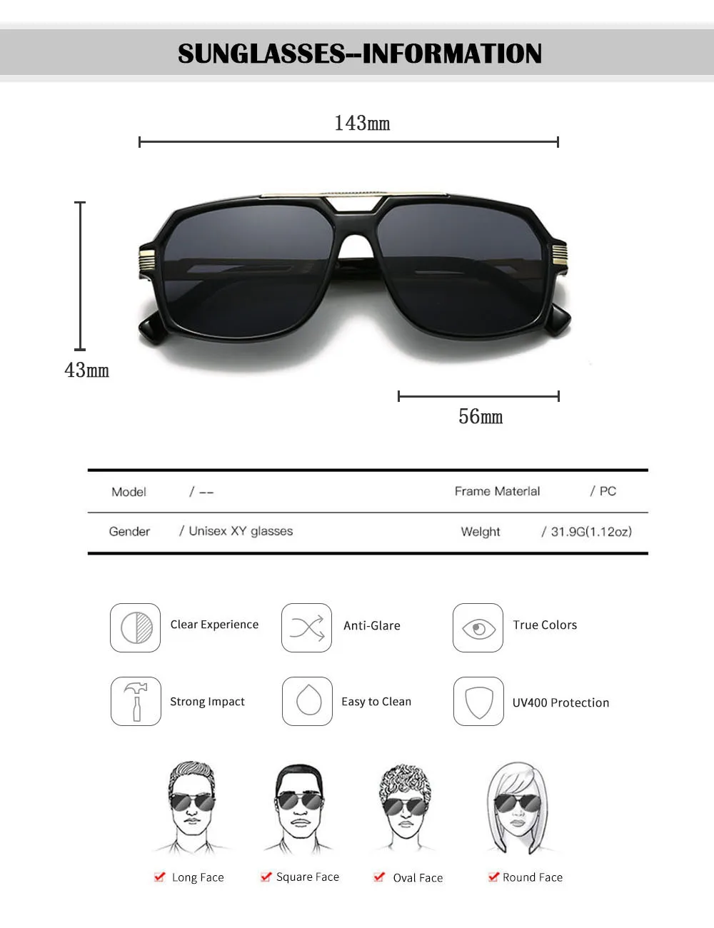 2026 Luxus Sonnenbrille Frauen Vintage Quadrat Sonnenbrille Männer Dropshipping Mode Gläser Gafas De Sol Hombre Lunette Soleil Femme – Detail 14