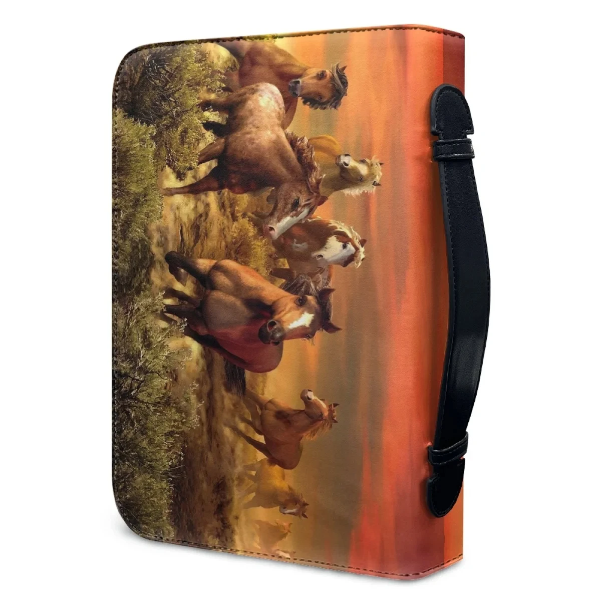 3D Cavalo Correndo Imprimir Bíblia Capa Case para Mulheres, Animal, Christian Saco De Armazenamento Da Bíblia, Portable Zipper Handle Handbags, Novo