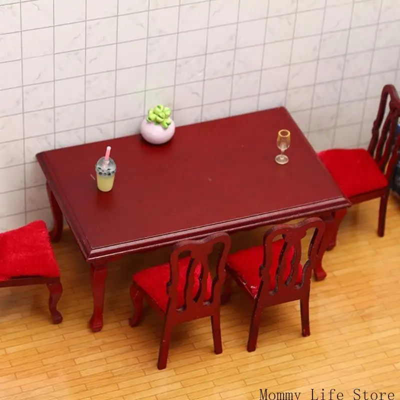 

Складной миниатюрный набор из стола и стула, реалистичные аксессуары для кукольного домика 1/12 с детализацией