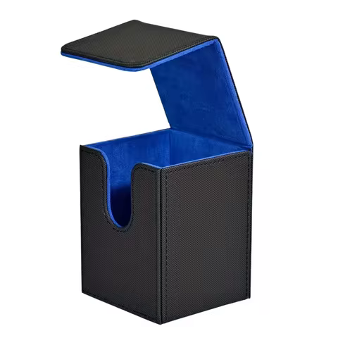 Card Deck Box,Card Deck Case Holds 100+ Sleeved Cards, PU Leather Card Storage Box For TCG game trading cards.