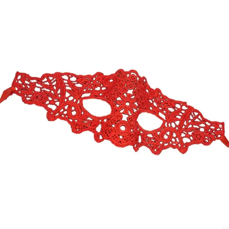 Mặt nạ ren đen thanh lịch Dây đeo có thể điều chỉnh cho buổi tối Phụ kiện trang phục polyester nhẹ H7EF