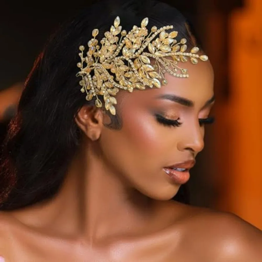 

Wedding Hair Pieces for Brides, Handmade Bridal Headpieces, Rhinestone Hair Accessories for Women and Girls