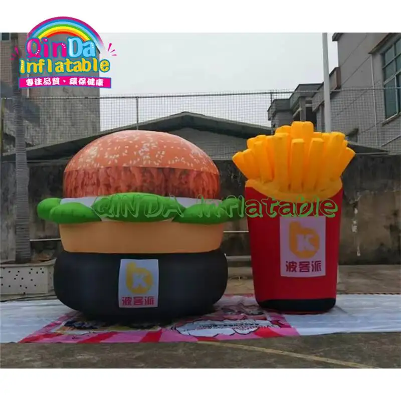 

Надувной рекламный персонаж-бургер для праздничной рекламы, надувной гигантский гамбургер, мультяшный персонаж