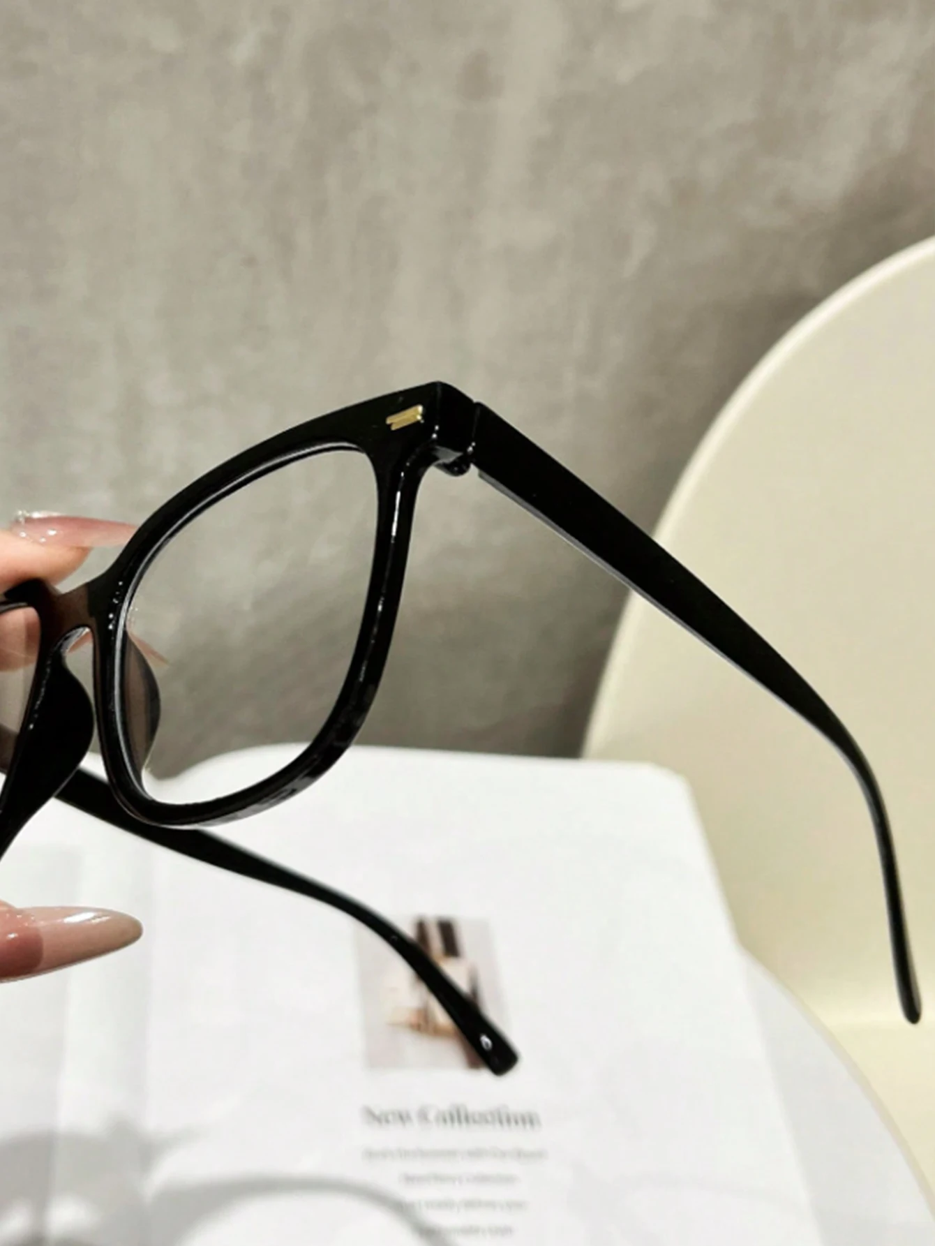 1Pc Simple Casual Trendy Large Frame Rectangular Glasses with Transparent Lenses Fashion Accessories for Daily Wear