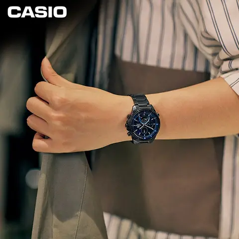 CASIO EFS-S590YDC-2AUPR Edifice Thin Solar Quartz Watch 100m Waterproof Sapphire Glass Business Men Watch