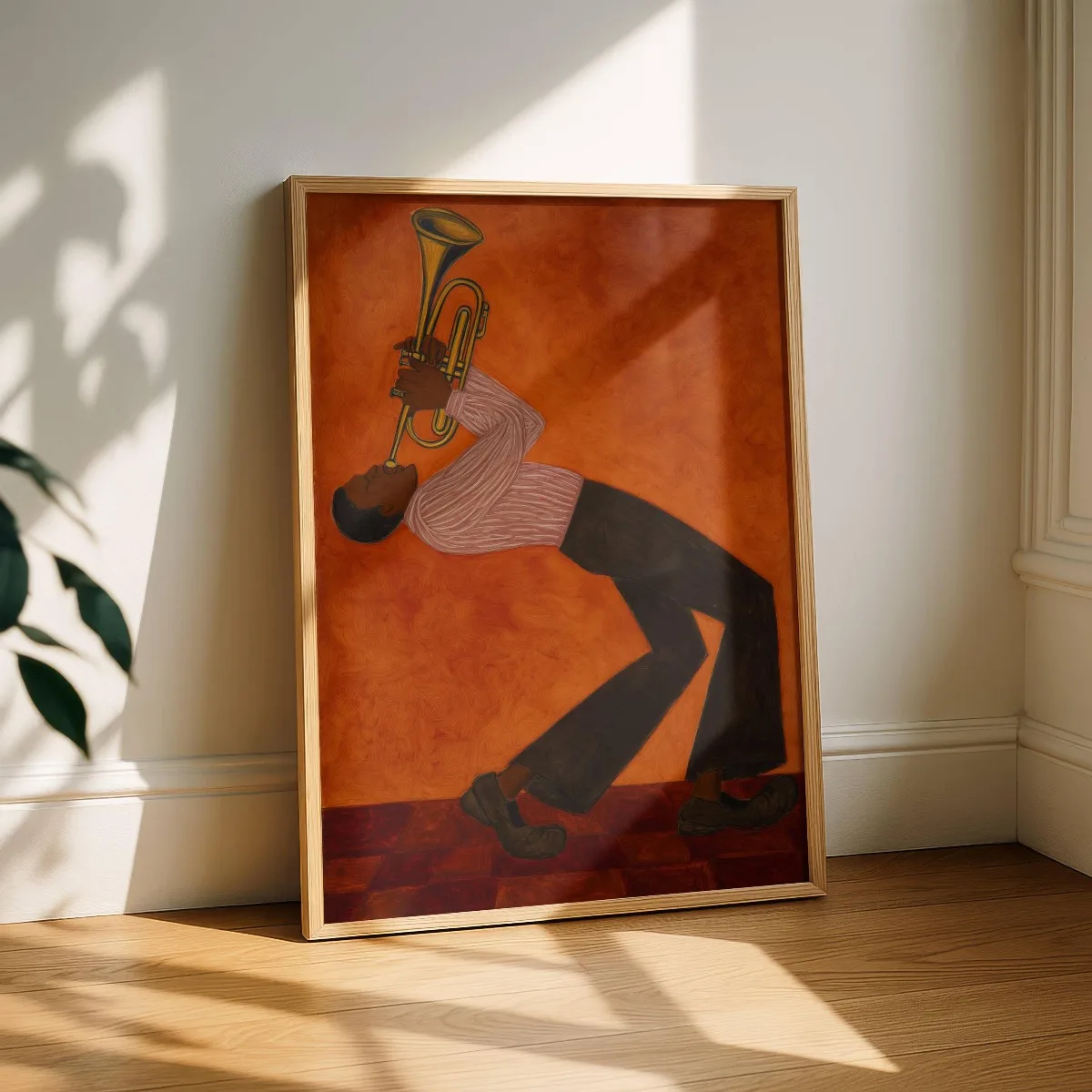 Vintage Jazz Trumpeter Canvas Prints Poster Retro Mid Century African Musician Abstract Art Prints Wall Art Home Decor Poster
