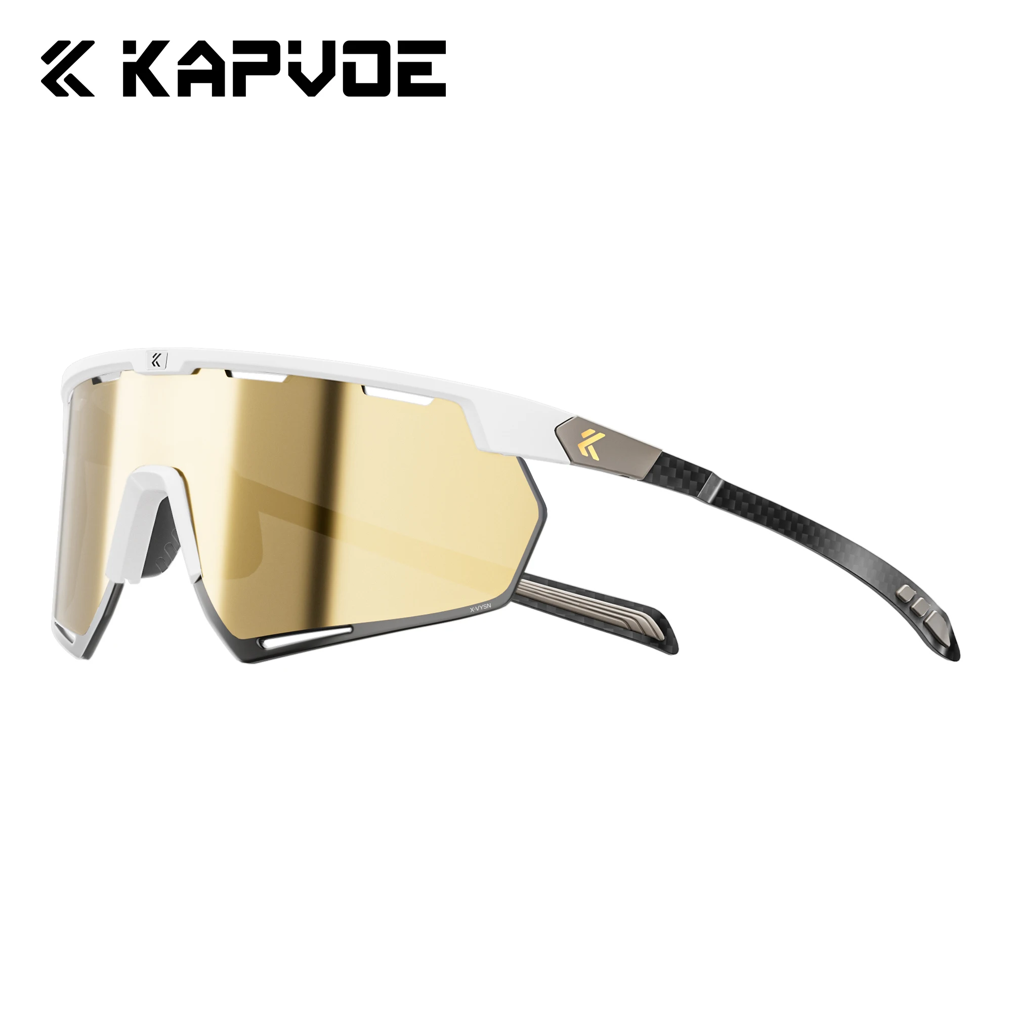 Kapvoe Fahrradbrille aus echtem Carbon, Sonnenbrille für Herren, leicht, photochrom, UV400, MTB, Fahrrad, Sportbrille 8