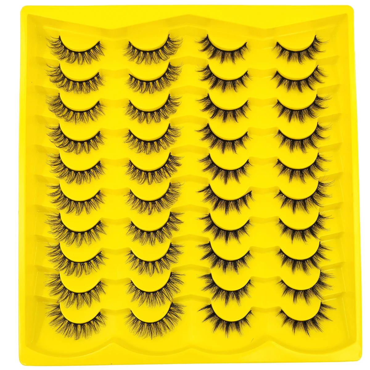 Novos 20 pares de cílios postiços de aparência natural com cílios de vison artificiais grossos e fofos para maquiagem e beleza