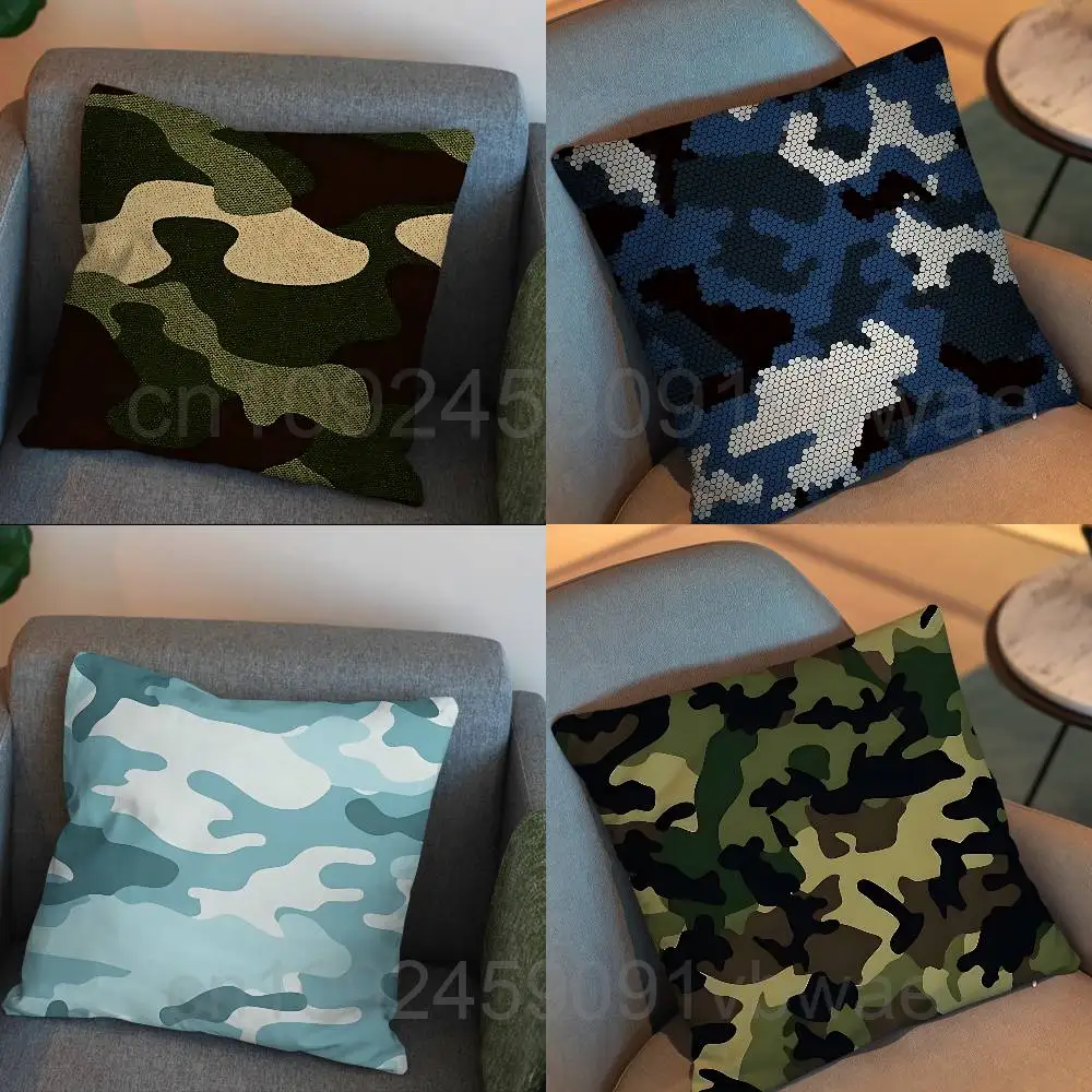 Specialized Fashion Camouflage pillow cover living room sofa cushion cover bedroom room bed pillow cover home decoration