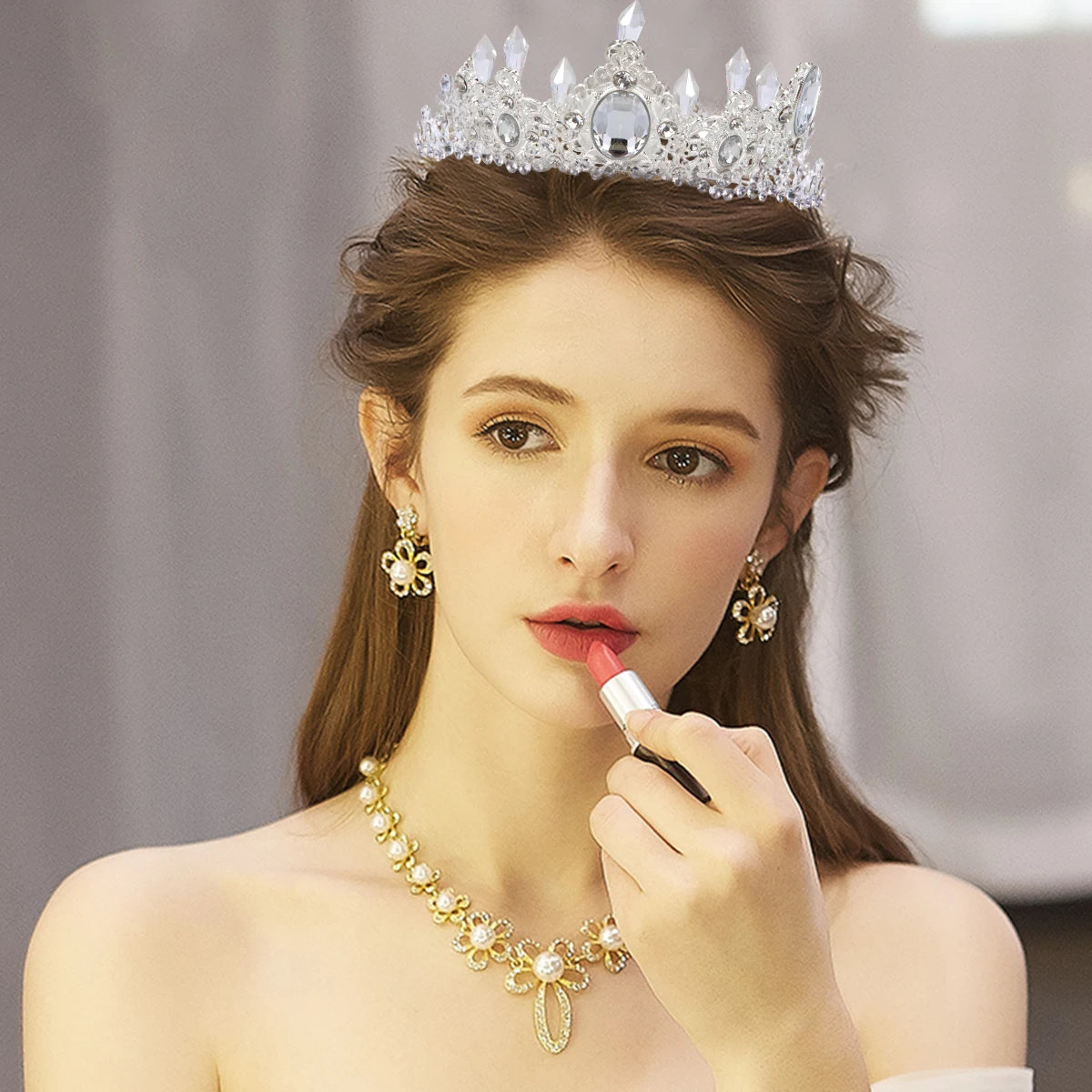 

1 шт., свадебная корона со стразами, элегантная свадебная тиара, вечерние повязка на голову, обруч для волос подружки невесты, реквизит для фотосессии, украшение для торта