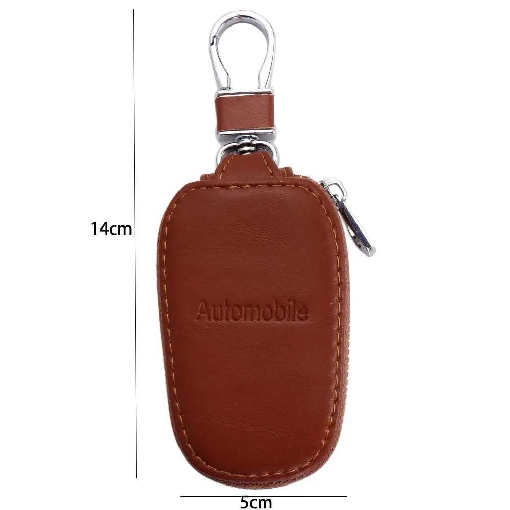 Portable Keychain PU Leather Keychain Covers With Keyring Car Key Wallets Keys Organizer Car Key Case Zipper Key Case Bag