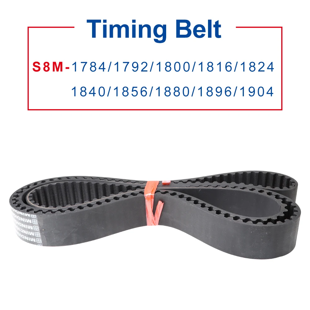 

1 PCS Pulley Belt S8M-1784/1792/1800/1816/1824/1840/1856/1880/1896/1904 Circular Arc Teeth Synchronous Belt Width 20/25/30/40mm