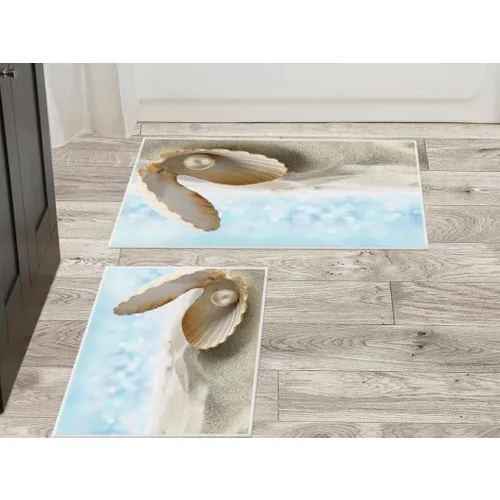 Land Of dowry Pearl 2'li Bath Mat Pad