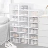 Simplicity 20pcs Shoe Box Set Foldable Storage Plastic Kitchen Clear Home Organizer Rack Stack Bathroom Storage Box 1