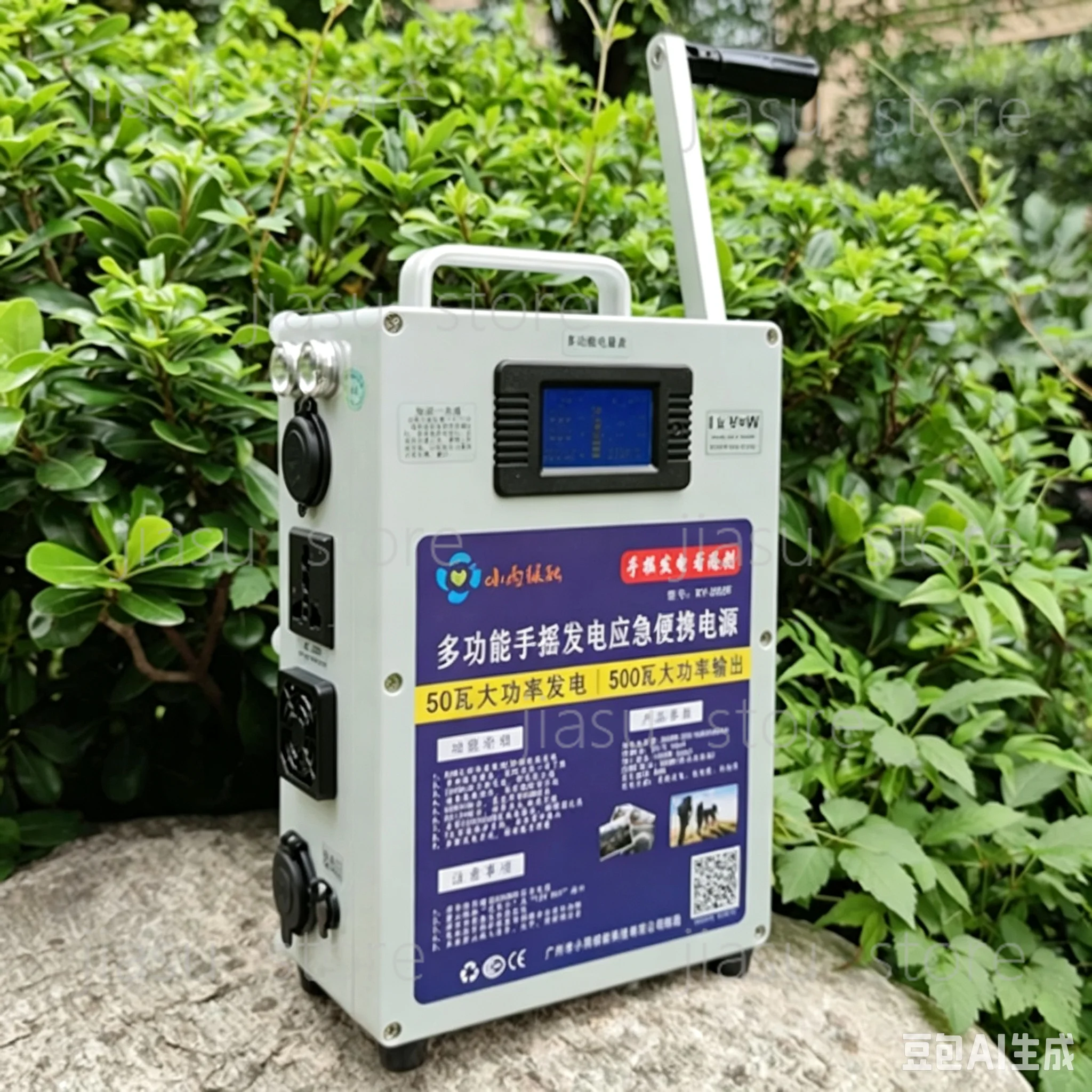 Hand Crank Generator Mobile Phone Mobile Power Supply High-power 220V Outdoor Generator Large-capacity Household 12V view 2