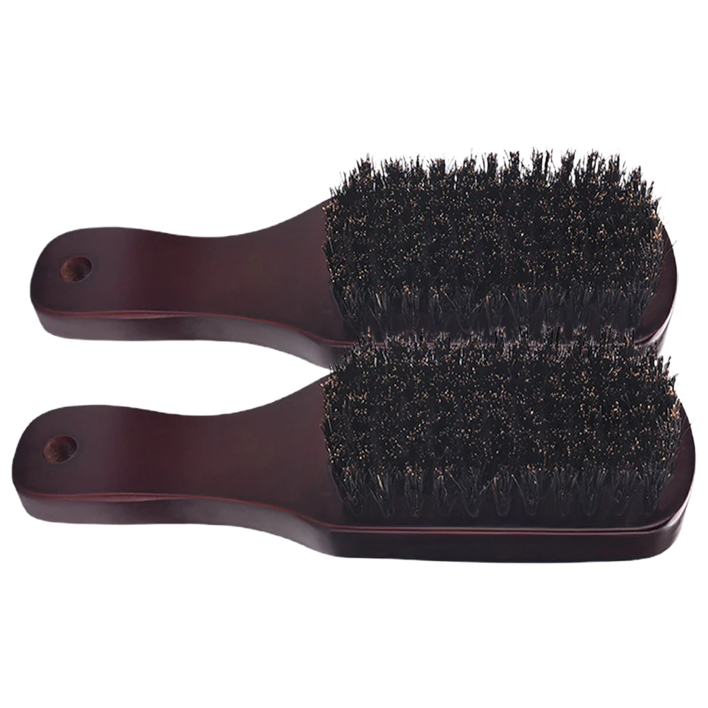 

2pcs Boar Brush Men Hair Grooming Vintage Wooden Handle Facial Cleaning Beard Styling Tool Styling Mens Hair Brush Comb