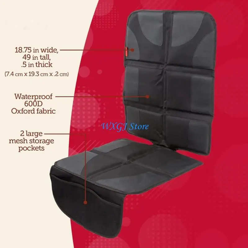 37JE Thick Car Covers Protector Waterproof Oxford Cloth Nonslip Backing Construction Mesh Storage For Child Safety