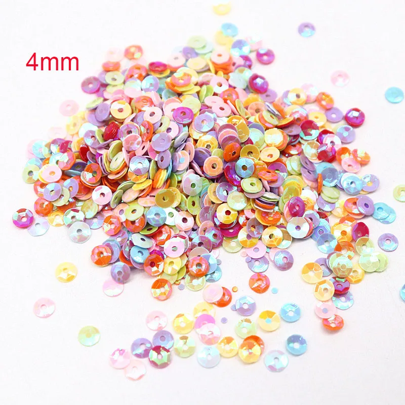 Multi Color Sequins Round Cup Sequin PVC Multi Size 4mm 5mm 6mm Paillettes Sewing Wedding Crafts Women Garments Accessories 10g