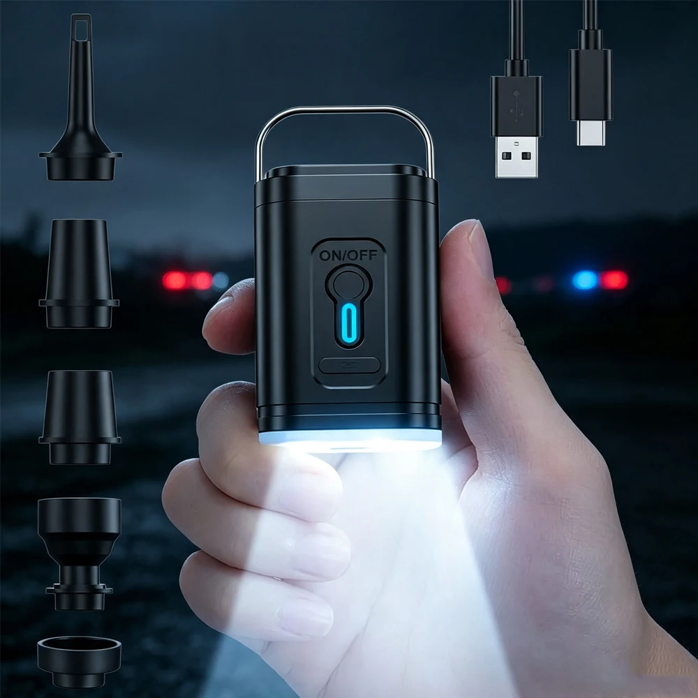 Mini Portable Air Pump /*1200mAh USB Rechargeable Wireless Inflator Deflator for Camping Mattress Pool Float Boat Fast Inflation