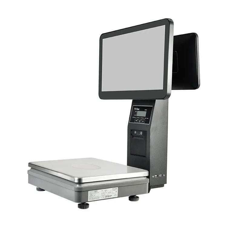 Bascula PC de pantalla dual Bascula  cajero  pesaje inteligente Maquina todo