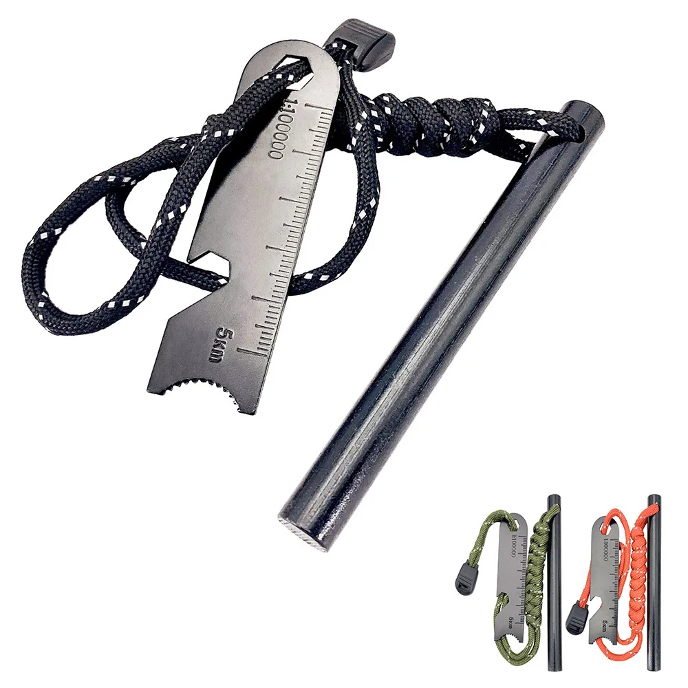 Encendedor de Magnesio Estilo Bear Grylls, Varilla de Magnesio para Encender Fuego, Encendedores Portátiles de Emergencia para Acampar y Hacer Senderismo