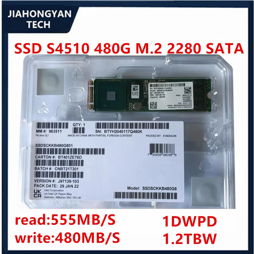 Original For Intel S4510 480G 240G M.2 2280 SATA NGFF protocol SSD enterprise-class SSDSCKKB240G801 SSDSCKKB480G801