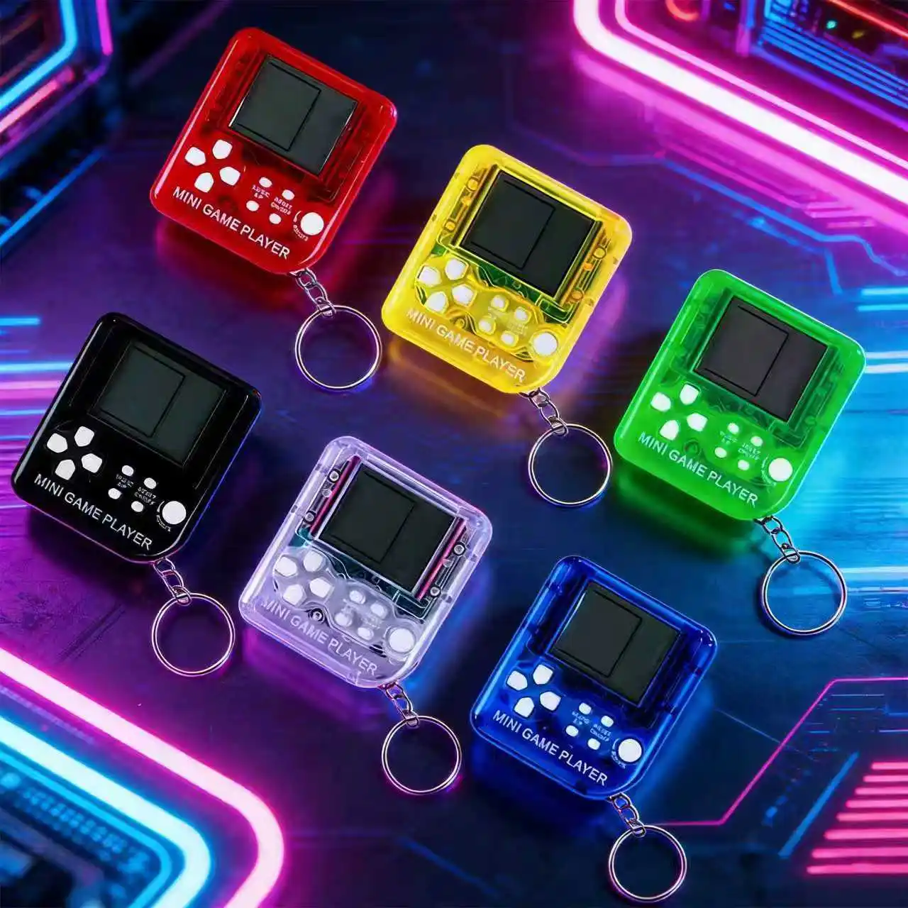 Retro Mini Handheld Game Console Keychain Classic Tetris Electronic Game Machine Portable Educational Toy For Kids Gift - view 2