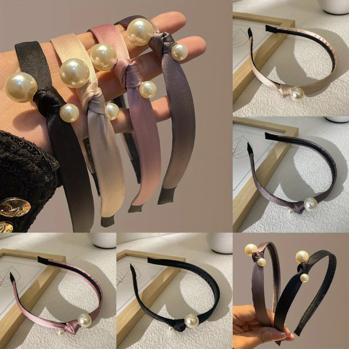 

French Vintage High Crown Hair Hoop Pearl Decorated Headband Elegant Banquet Style Hair Accessories for Women Luxury Design