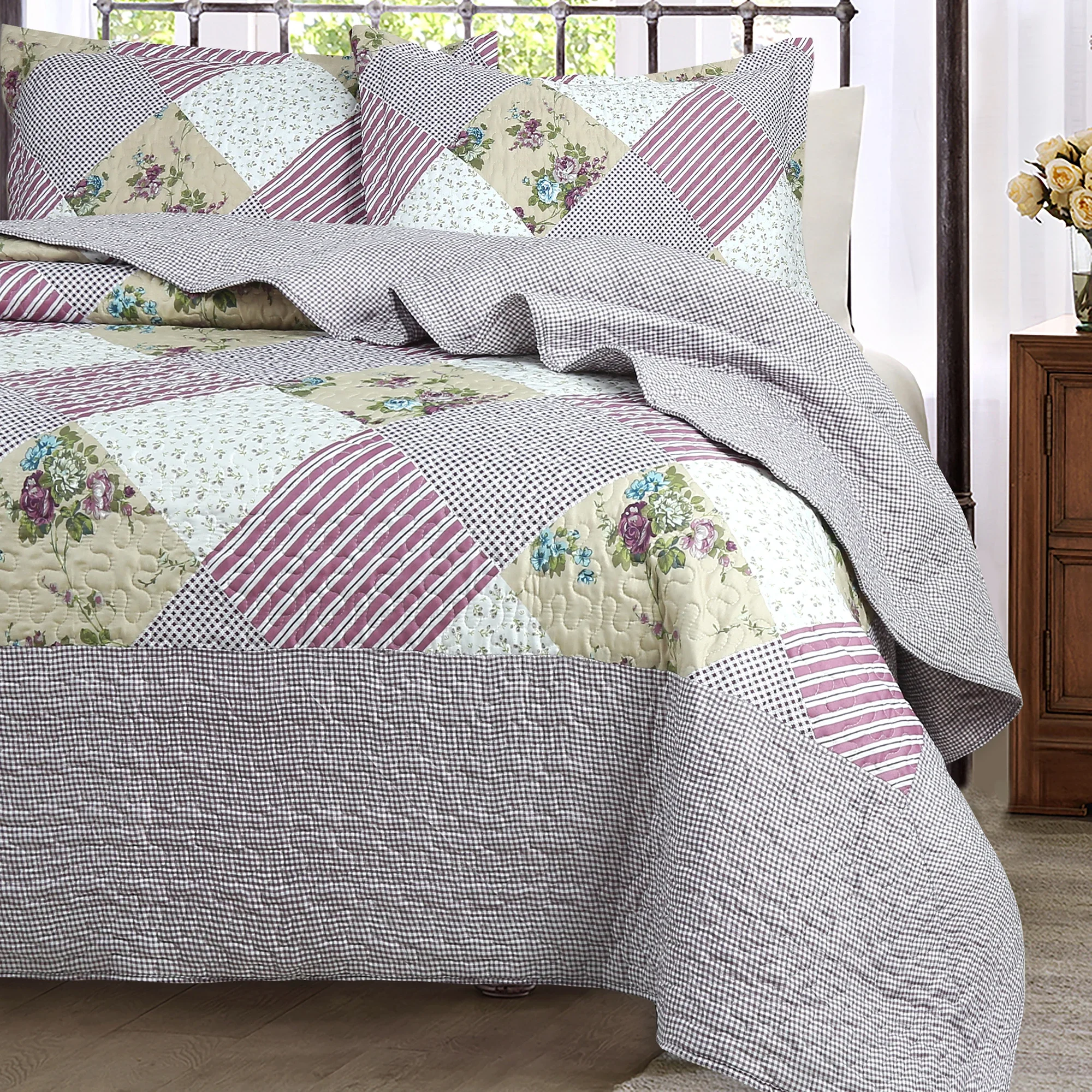 Ruffles Flowers Embroidery Summer Quilt 1/2/3 Pcs Set Princess Quilted Bedspread Air-conditioning Blanket Comforter Bedding Set