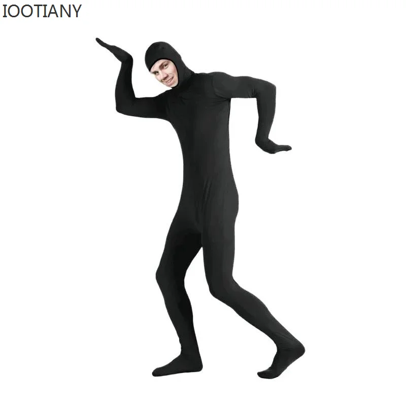 Męskie drugie dopasowane garnitury dla dorosłych kombinezon Zentai pokrywający całe ciało kostium na Halloween Spandex nylonowe Body Cosplay kostiumy pokaz sceniczny