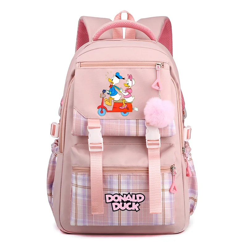 

MINISO Donald Duck Fashion Women's Bag Backpack Student Teenager Schoolbag Boys Girls Knapsack Travel Rucksack