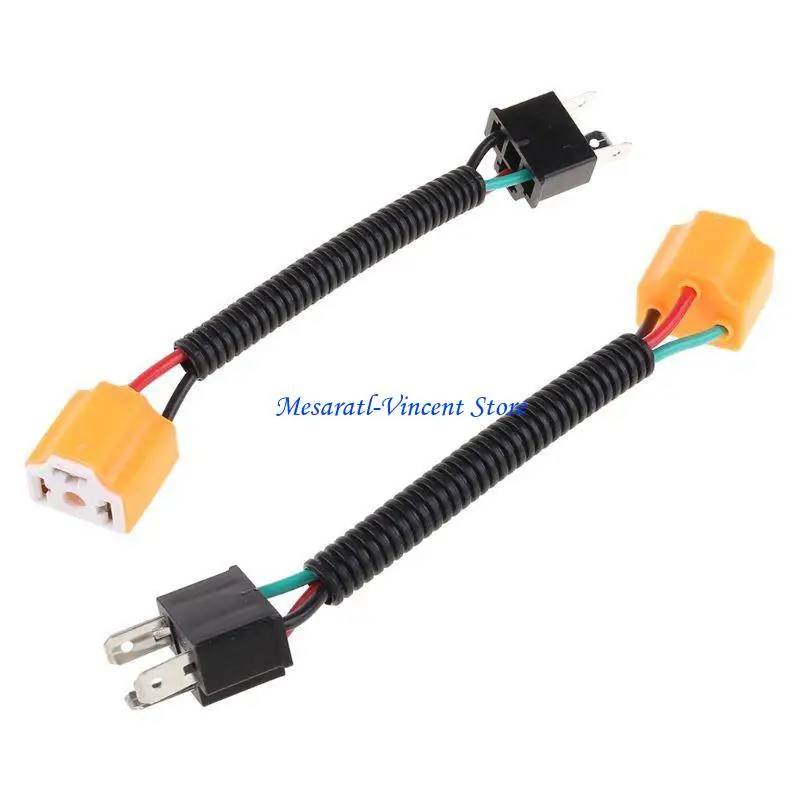 A70F 2Pcs Headlight H4 Headlamp Light Bulb Ceramic Socket Plugs Wiring Harness Automotive Light Assembly