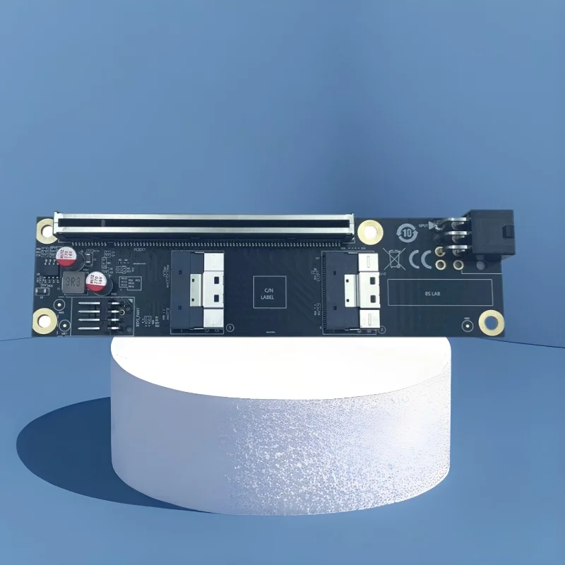 

2-портовый адаптер Gen5 SlimSAS 8i для PCIe 5.0 x16, плата расширения SFF8654 для видеокарты, сетевая карта NVMe SSD U2, графический процессор