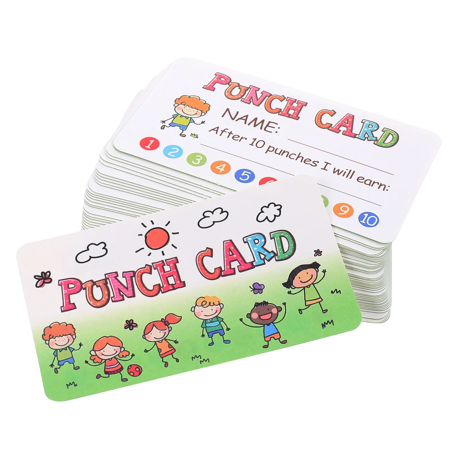 

150 Pcs Reward Card Encouragement Teaching Punch Paper Kids Motivation Cartoon Design Colorful Elements