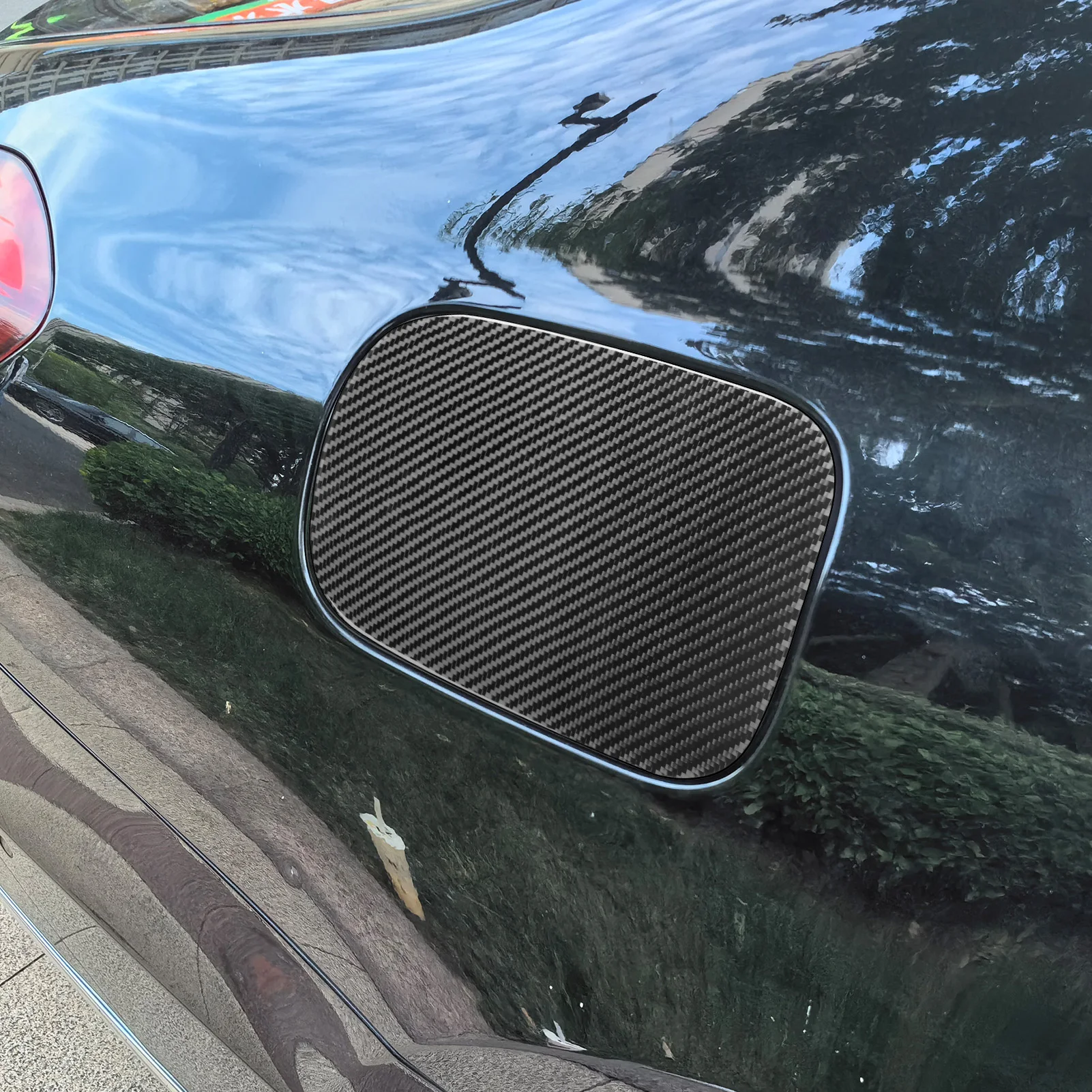 حقيقي ألياف الكربون اكسسوارات السيارات خزان الوقود غطاء تغليف ملصق لمرسيدس بنز W222 S-Class/مايباخ 13 14 15 16 17 18 19 2020 #3