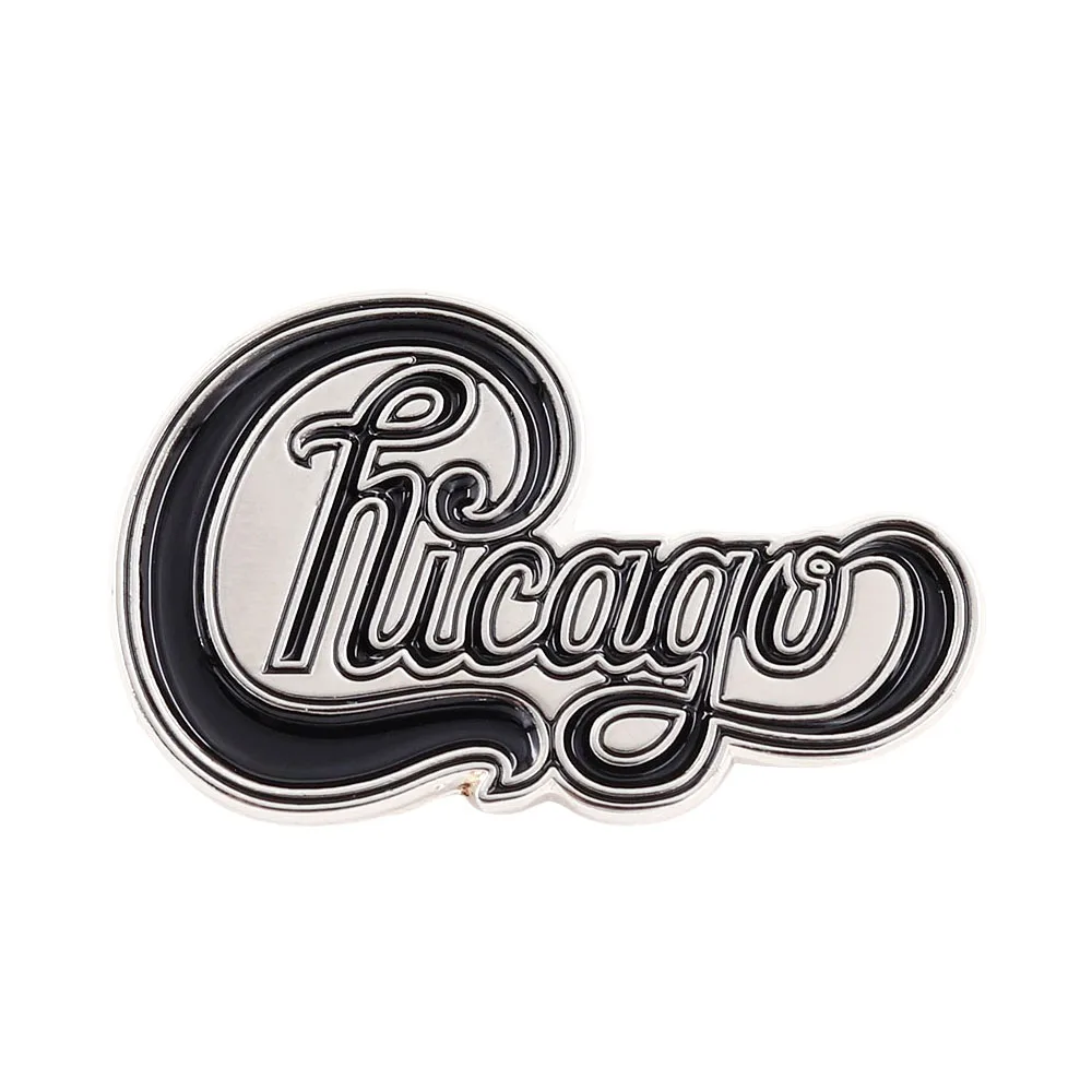 Chicago-Choir Logo Enamel Brooch Rock And Roll Music Classic Band New Black Brass Rock Lapel Pin Fans Gift Badge Accessories Col