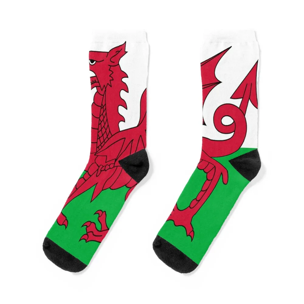 

Welsh Flag - Wales Red Dragon Socks short hockey Christmas Socks Women Men's