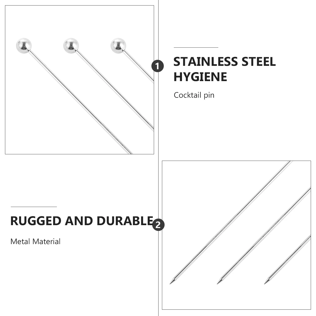 

9pcs Cocktail Needle Stainless Steel Picks for Fruit Tea Bartending Tool Drinks Sticks Stylish Tableware Eco Friendly Safe