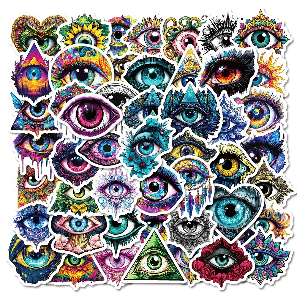10/30/50pcs Cool Gothic Eye Graffiti Stickers Decals DIY Skateboard Laptop Motorcycle Suitcase Waterproof Scrapbooking Sticker
