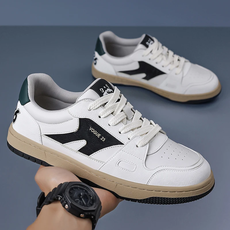 Men Vintage Color Block Low Top Skate Sneakers Breathable Lightweight Casual Street Lace Up Comfortable Board Shoes
